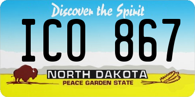 ND license plate ICO867