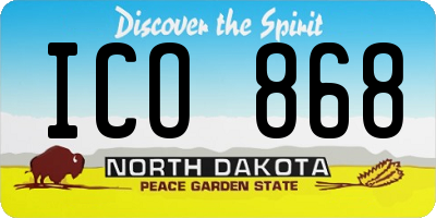 ND license plate ICO868