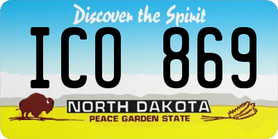 ND license plate ICO869