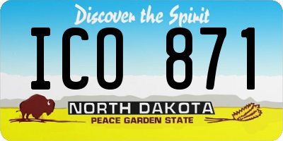 ND license plate ICO871