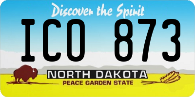 ND license plate ICO873