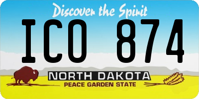 ND license plate ICO874