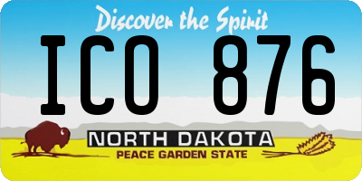 ND license plate ICO876