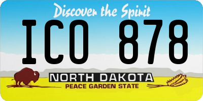 ND license plate ICO878
