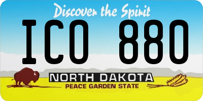 ND license plate ICO880