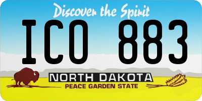 ND license plate ICO883