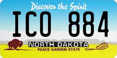 ND license plate ICO884