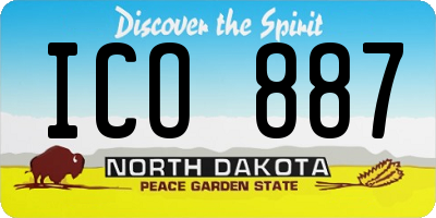 ND license plate ICO887
