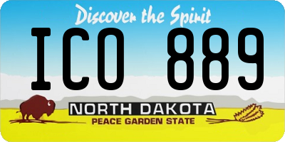 ND license plate ICO889