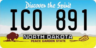 ND license plate ICO891