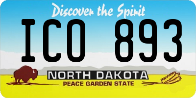 ND license plate ICO893