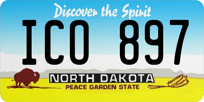 ND license plate ICO897