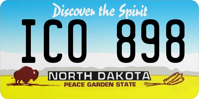 ND license plate ICO898