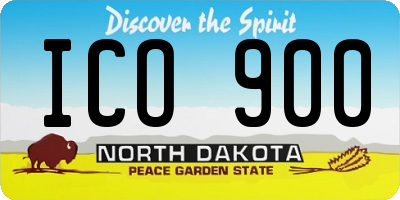 ND license plate ICO900
