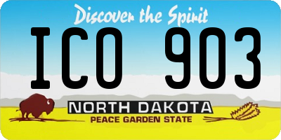 ND license plate ICO903