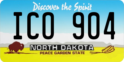 ND license plate ICO904