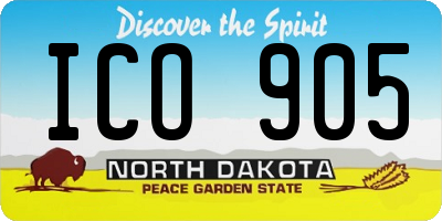 ND license plate ICO905
