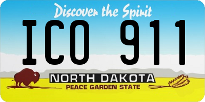 ND license plate ICO911