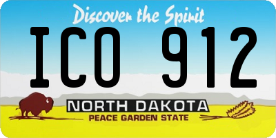 ND license plate ICO912