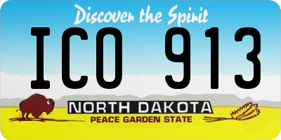 ND license plate ICO913