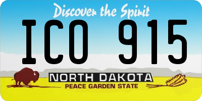 ND license plate ICO915