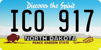 ND license plate ICO917