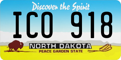 ND license plate ICO918