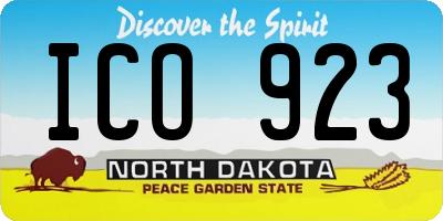 ND license plate ICO923