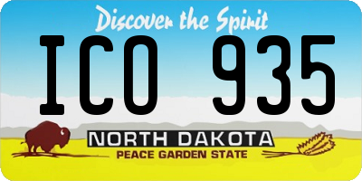 ND license plate ICO935