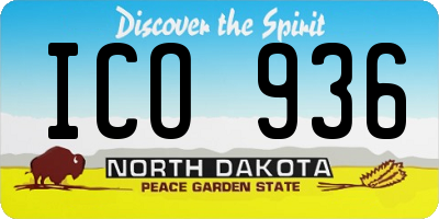 ND license plate ICO936