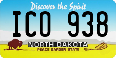ND license plate ICO938