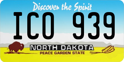 ND license plate ICO939