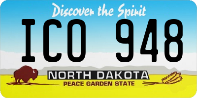 ND license plate ICO948