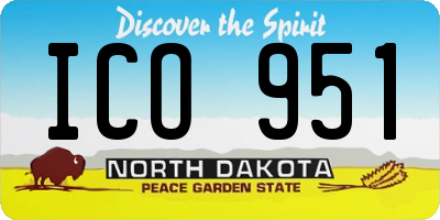 ND license plate ICO951