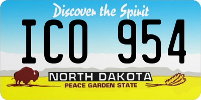 ND license plate ICO954