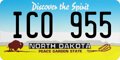 ND license plate ICO955