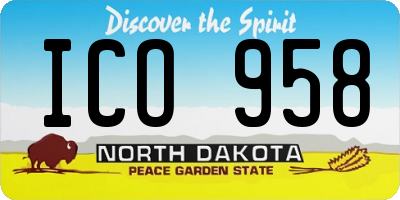 ND license plate ICO958