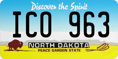 ND license plate ICO963