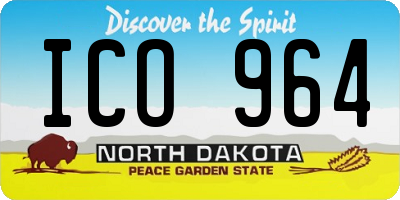 ND license plate ICO964