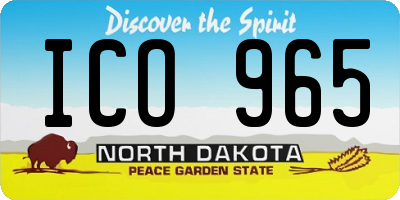 ND license plate ICO965