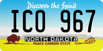 ND license plate ICO967