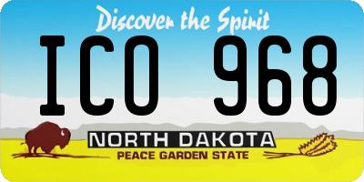 ND license plate ICO968