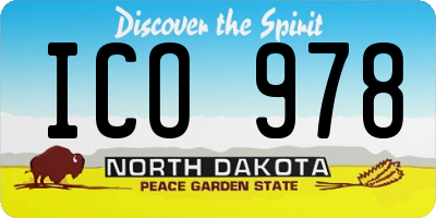ND license plate ICO978