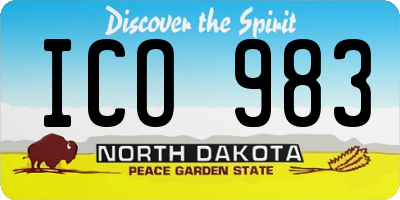 ND license plate ICO983