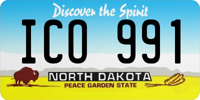 ND license plate ICO991