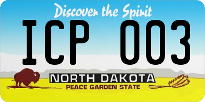 ND license plate ICP003