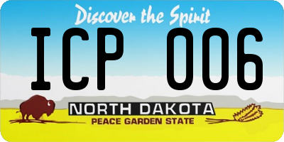 ND license plate ICP006