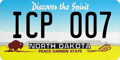 ND license plate ICP007