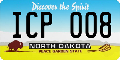 ND license plate ICP008