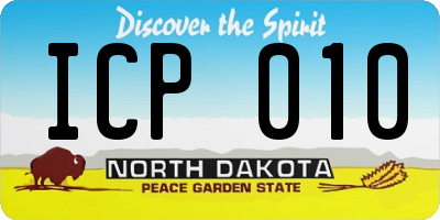 ND license plate ICP010